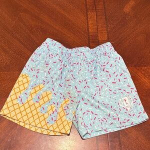 Kids Light Blue Ice Cream Cone Print Shorts with Sprinkles